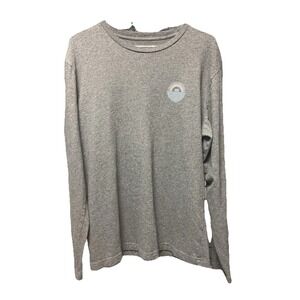 Travis Mathew Men's Size Large Grey Graphic  Long Sleeve  Crew Neck T-Shirt